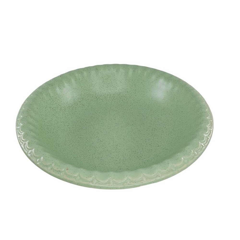 McCoy USA Pottery Green Speckle #7514 Bowl Wash Basin Vintage